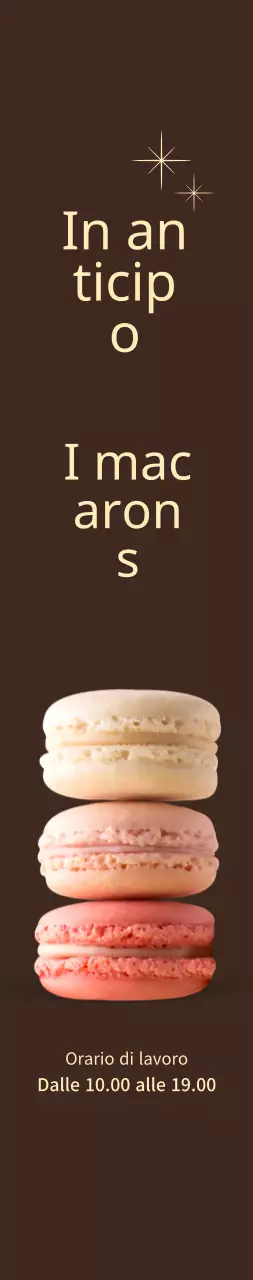 Macaron aperto promozione grande su sfondo marrone