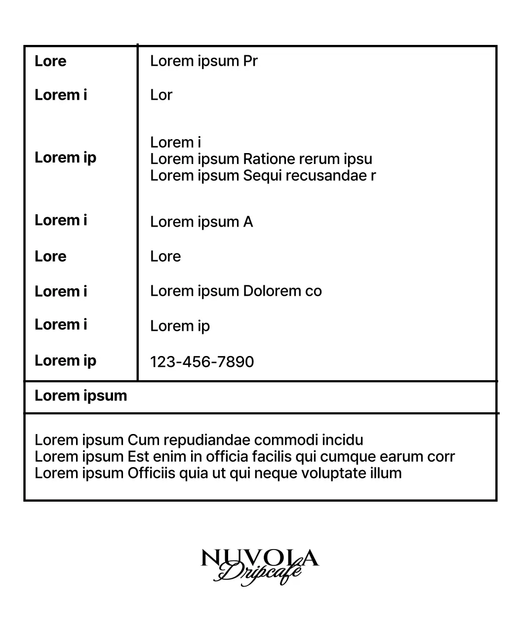 Semplici chicchi di caffè con accenti di testo nero