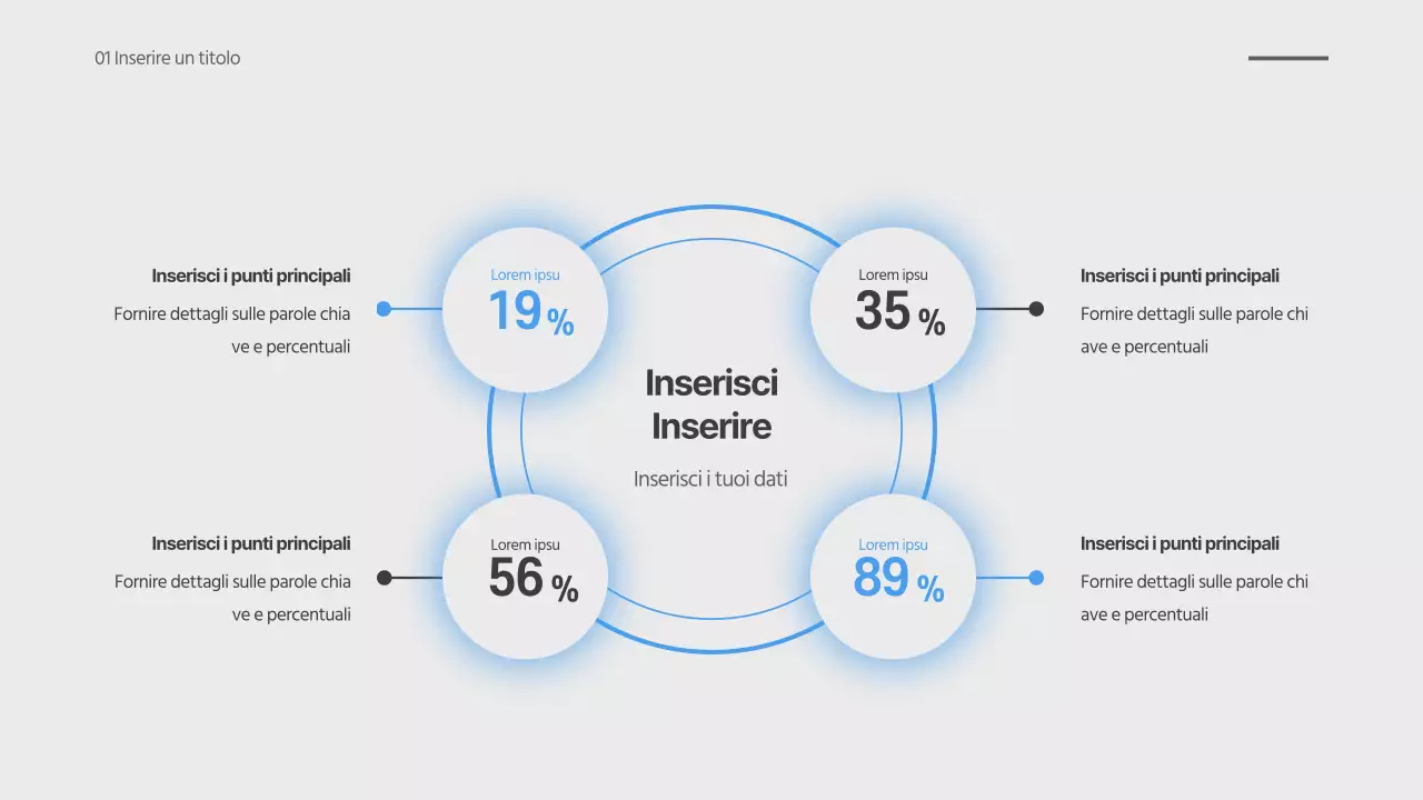 Semplice grafico SWOT concettuale in grigio e blu