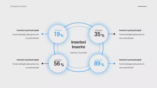 Semplice grafico SWOT concettuale in grigio e blu