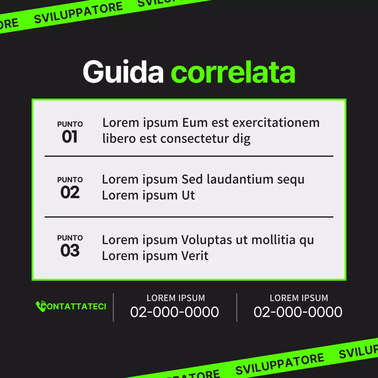 Annunci di lavoro online in nero e colori fluorescenti