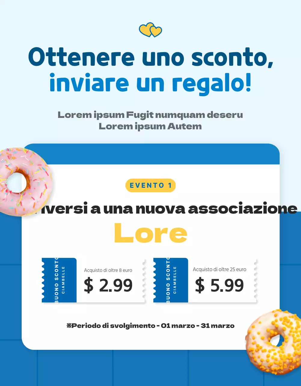 Vendete ciambelle con un simpatico concept blu