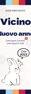 Illustrazione a colori primari di un simpatico augurio di buon anno.