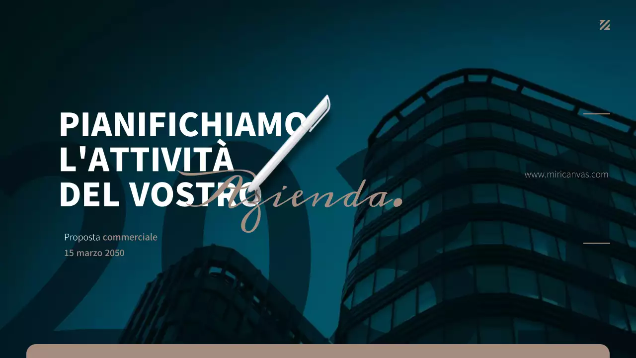 Proposta commerciale semplice in turchese e marrone