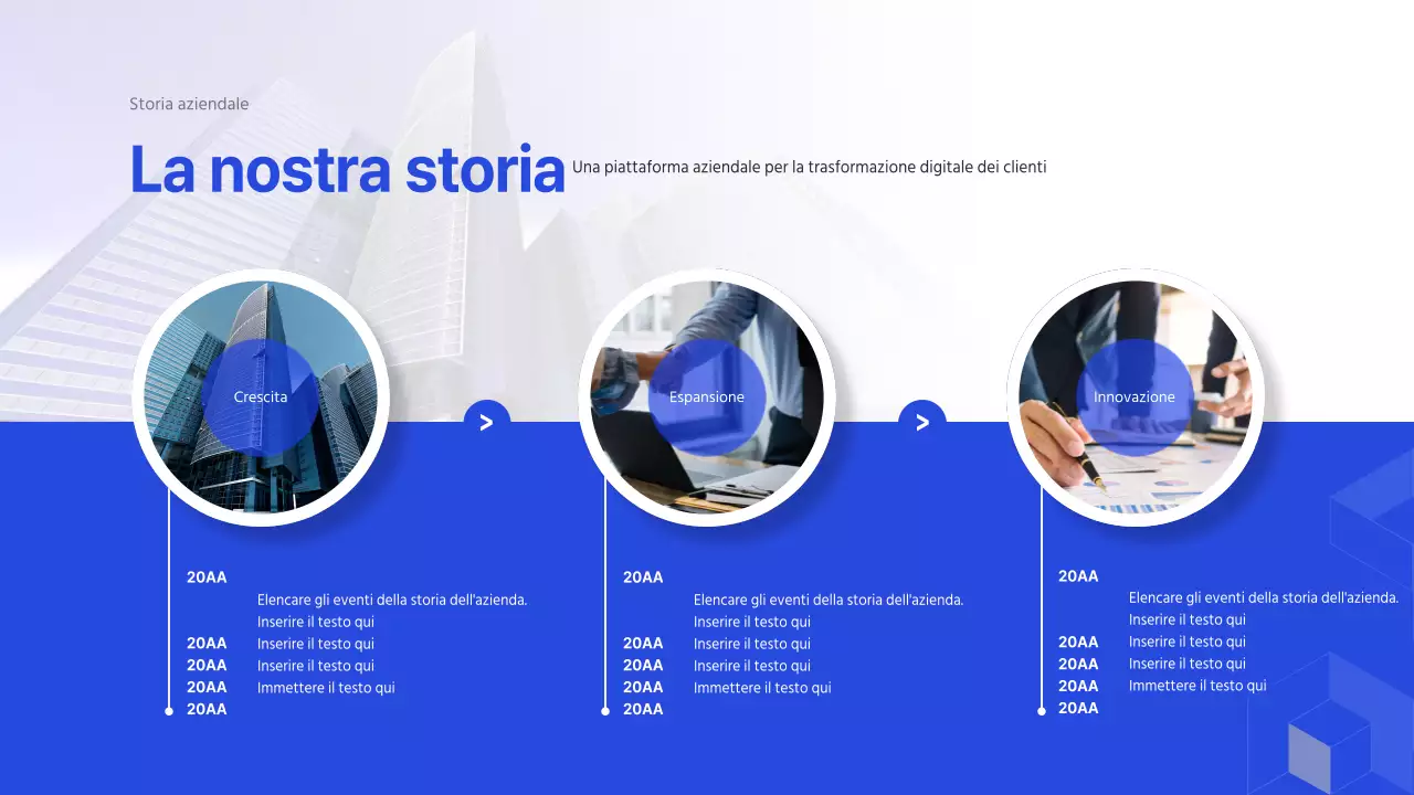 Profilo aziendale dell'azienda IT in blu (presentazione)