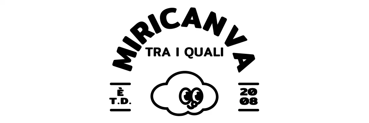 Un'illustrazione di cupcake semplice e carina con un logo emblema in stile caffè