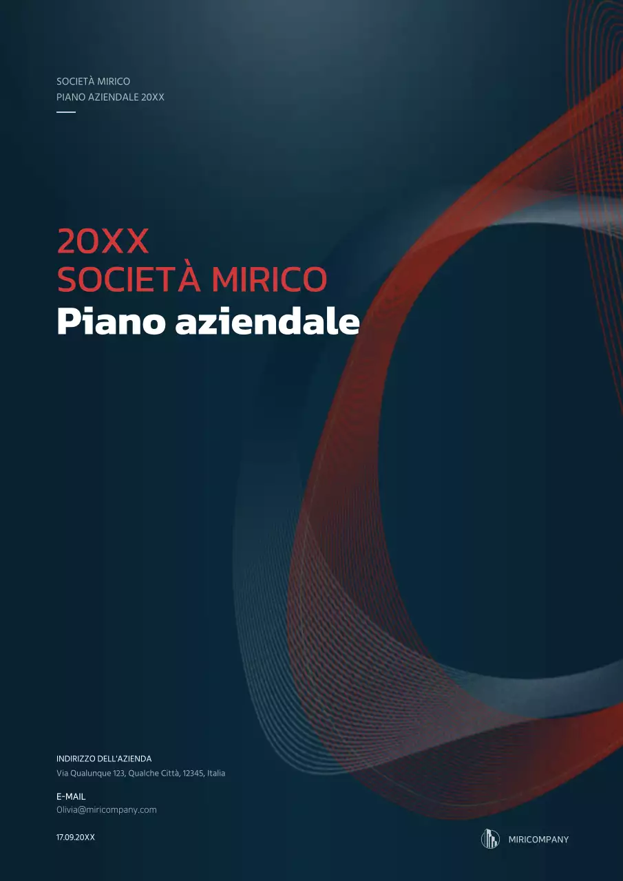 Concetto grafico di business plan in blu navy e rosso