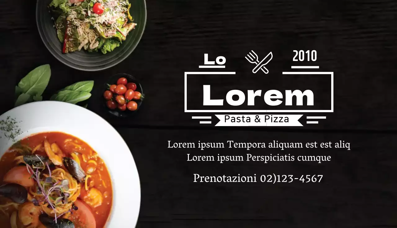 nero foto evidenziazione grassetto ristorante pasta