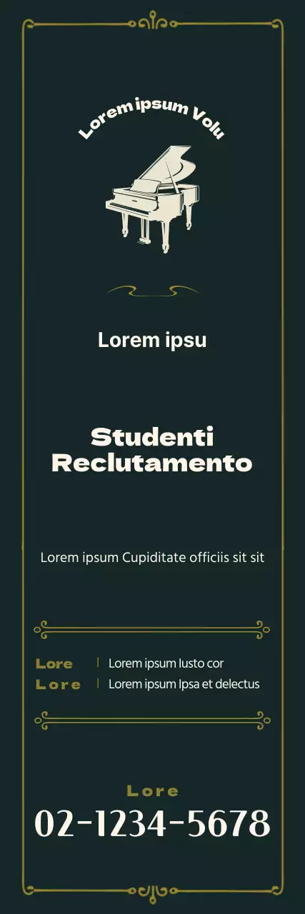 Cornice emozionale in verde e giallo Annuncio concettuale per il reclutamento di una scuola di musica