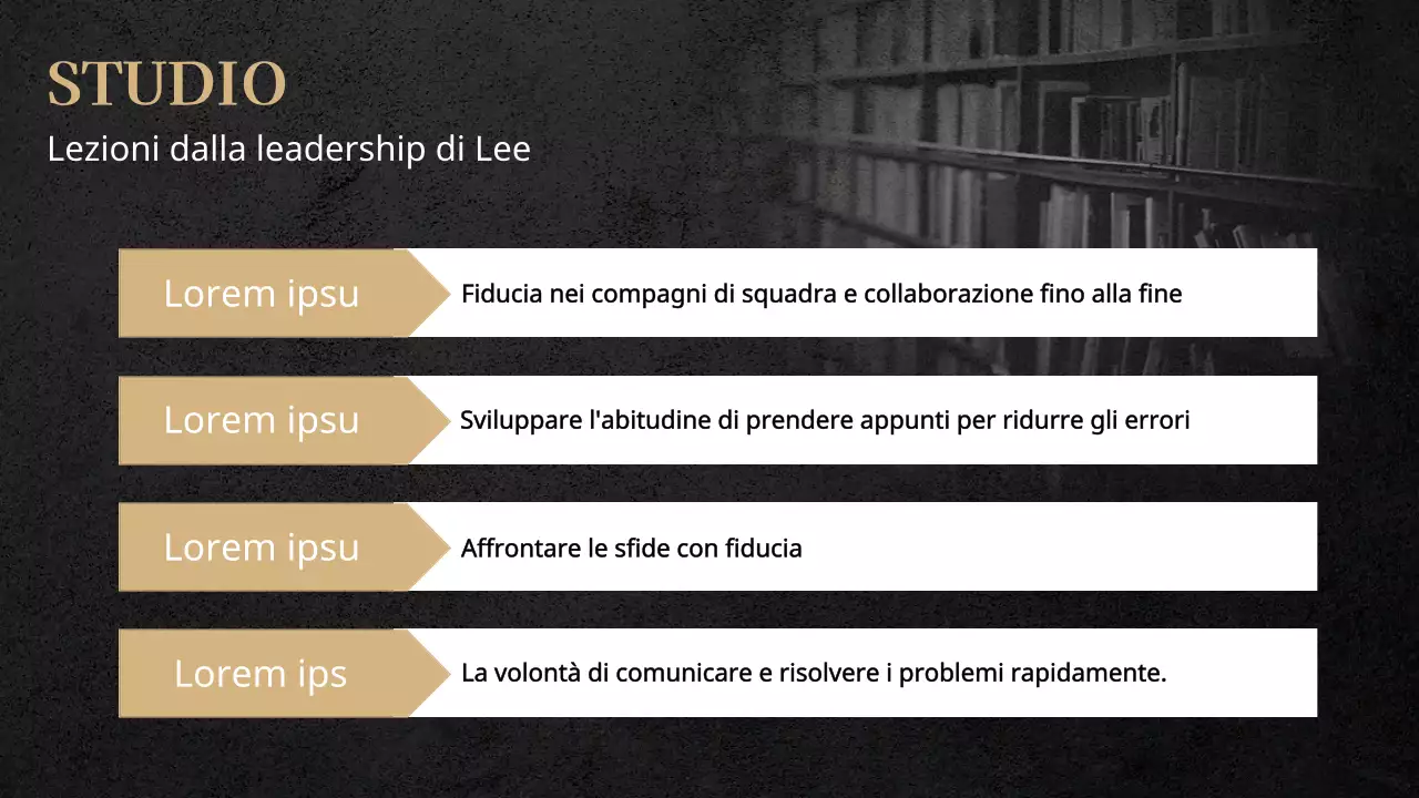 Un concetto tradizionale ma grandioso in nero e oro