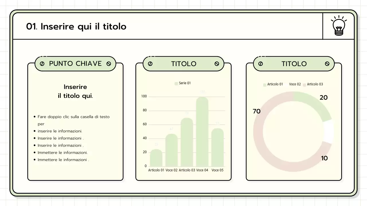 Un kit di presentazione di base nei colori giallo, verde lime e blu.