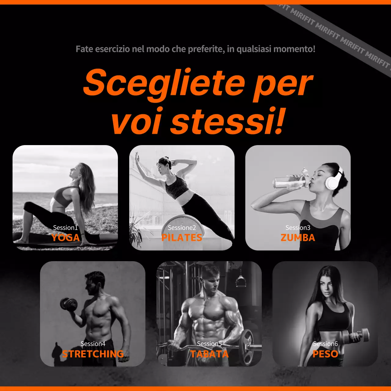 Introduzione dei servizi a domicilio in nero e arancione