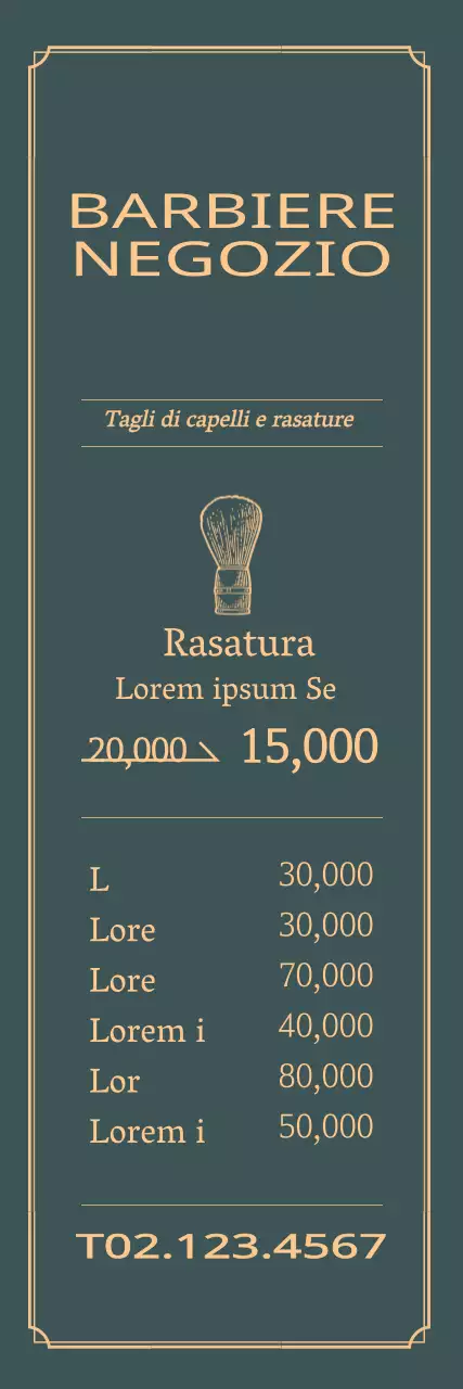 Verde giallo illustrazione vintage salone di bellezza menu