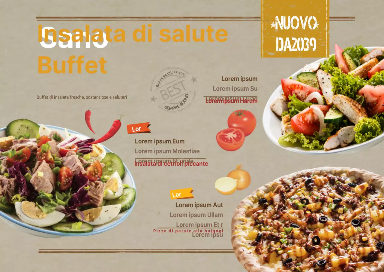 Buffet di insalate salutari