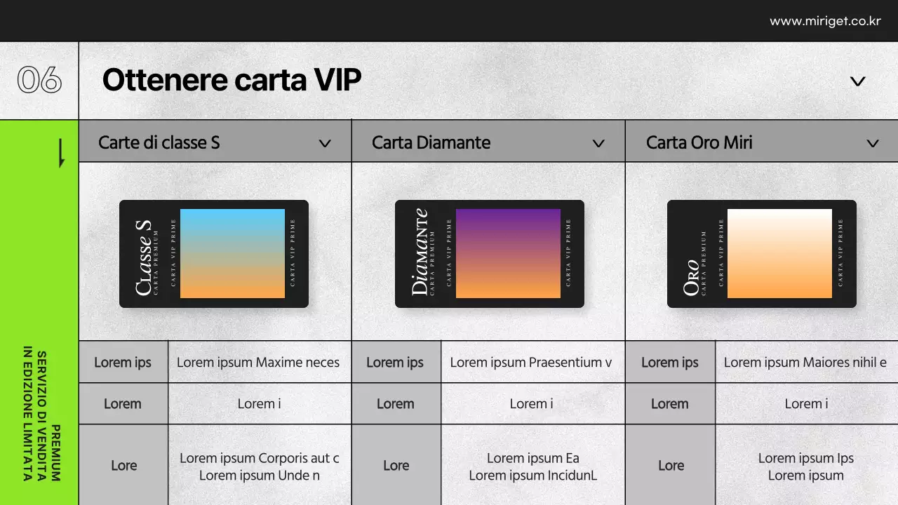 Presentazione dei benefit VIP dei grandi magazzini in bianco e nero e verde lime