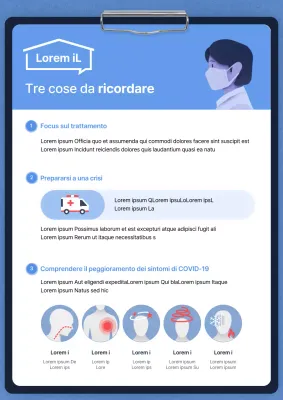 Il concetto di cartellina blu per le istruzioni per la cura a casa