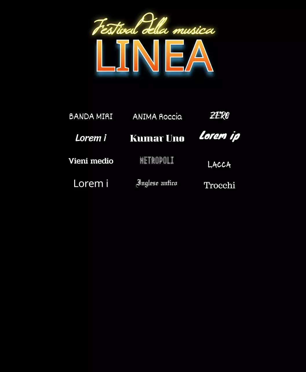 Festival rock con concetto di fulmine in gradiente rosso