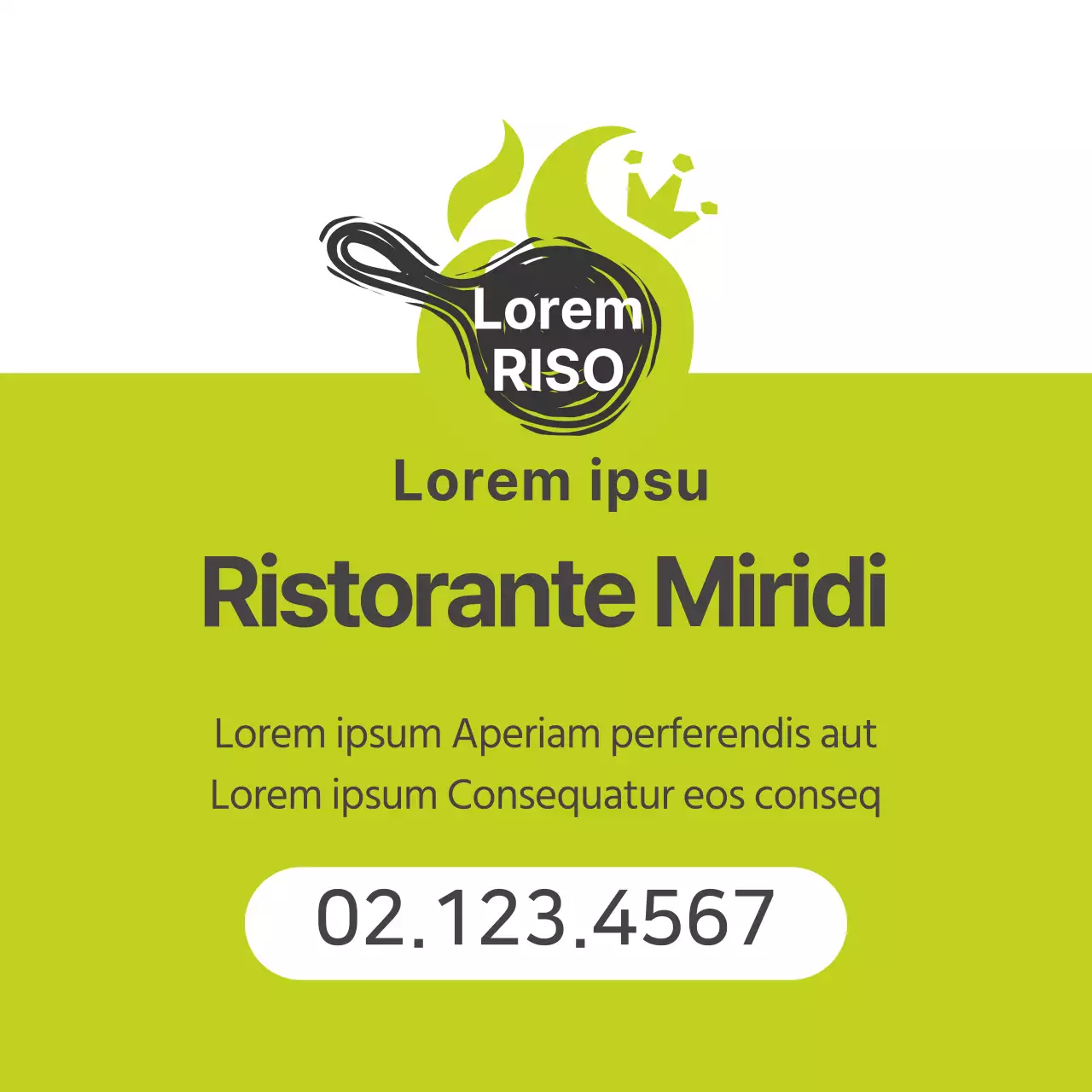 Logo verde ristorante pulito promozione riso fritto