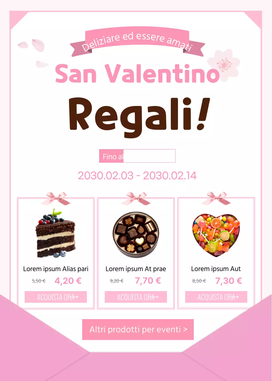 Pink Letter Concept Vendita di cioccolato per San Valentino