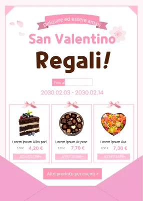Pink Letter Concept Vendita di cioccolato per San Valentino