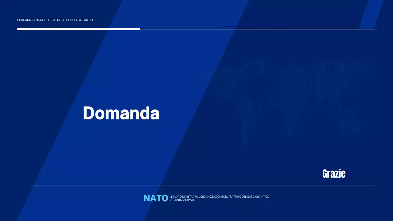 Semplice presentazione dell'Organizzazione del Trattato Nord Atlantico in blu