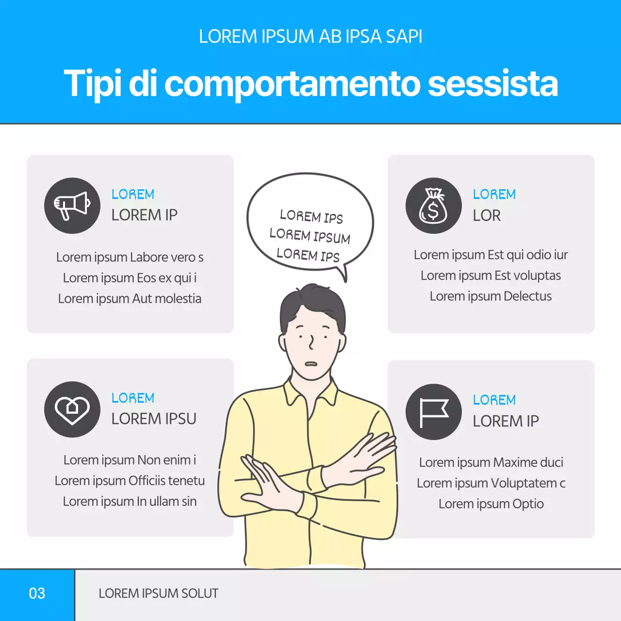 Semplice illustrazione in blu e limone Questioni occupazionali Legge sulla parità di genere Emendamento CardNews