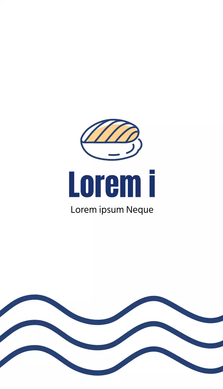 illustrazione blu semplice ristorante sushi