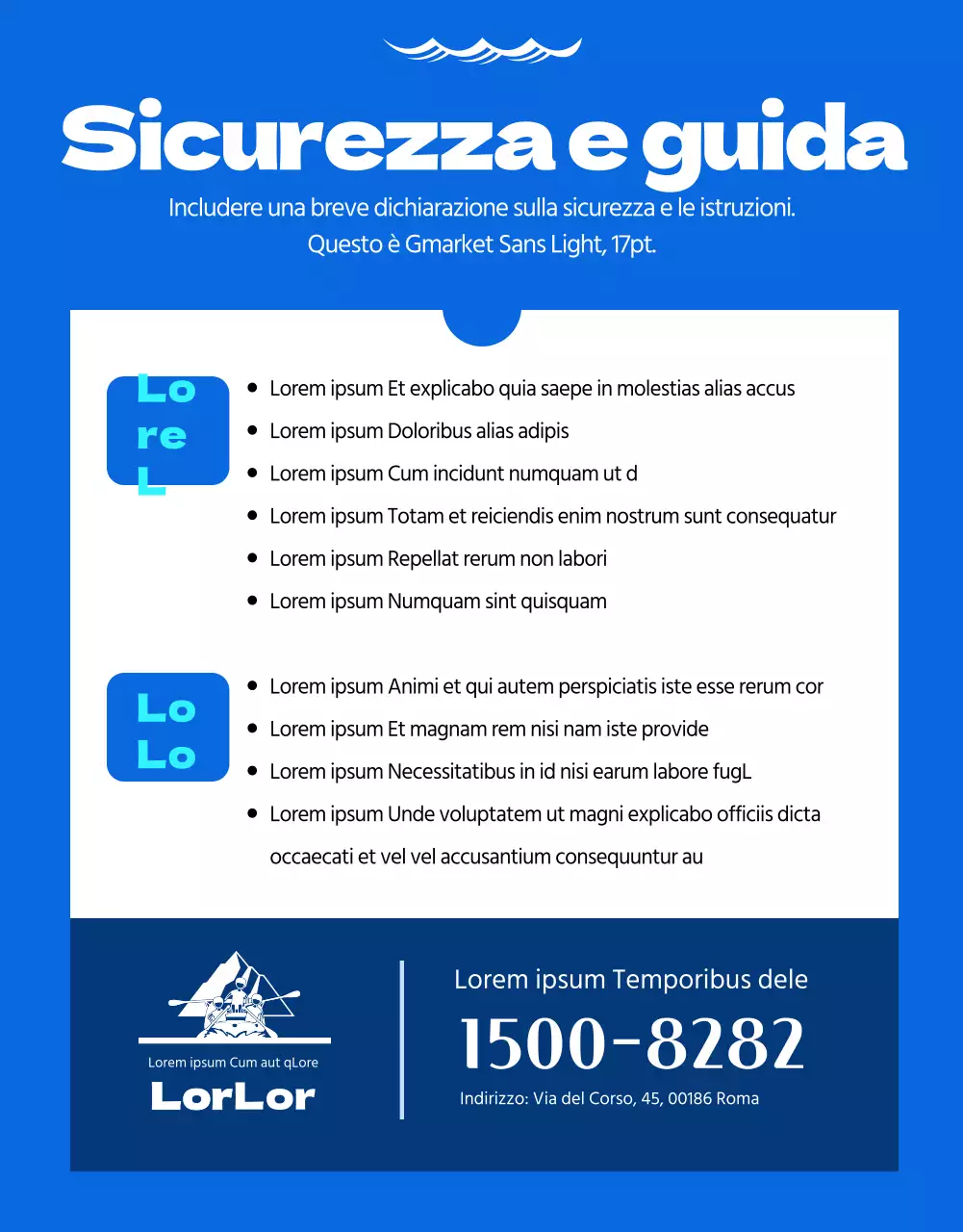 Rafting fresco e pulito in azzurro e bianco