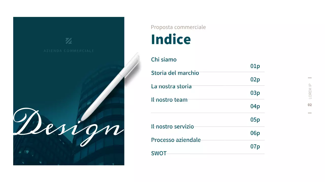 Proposta commerciale semplice in turchese e marrone