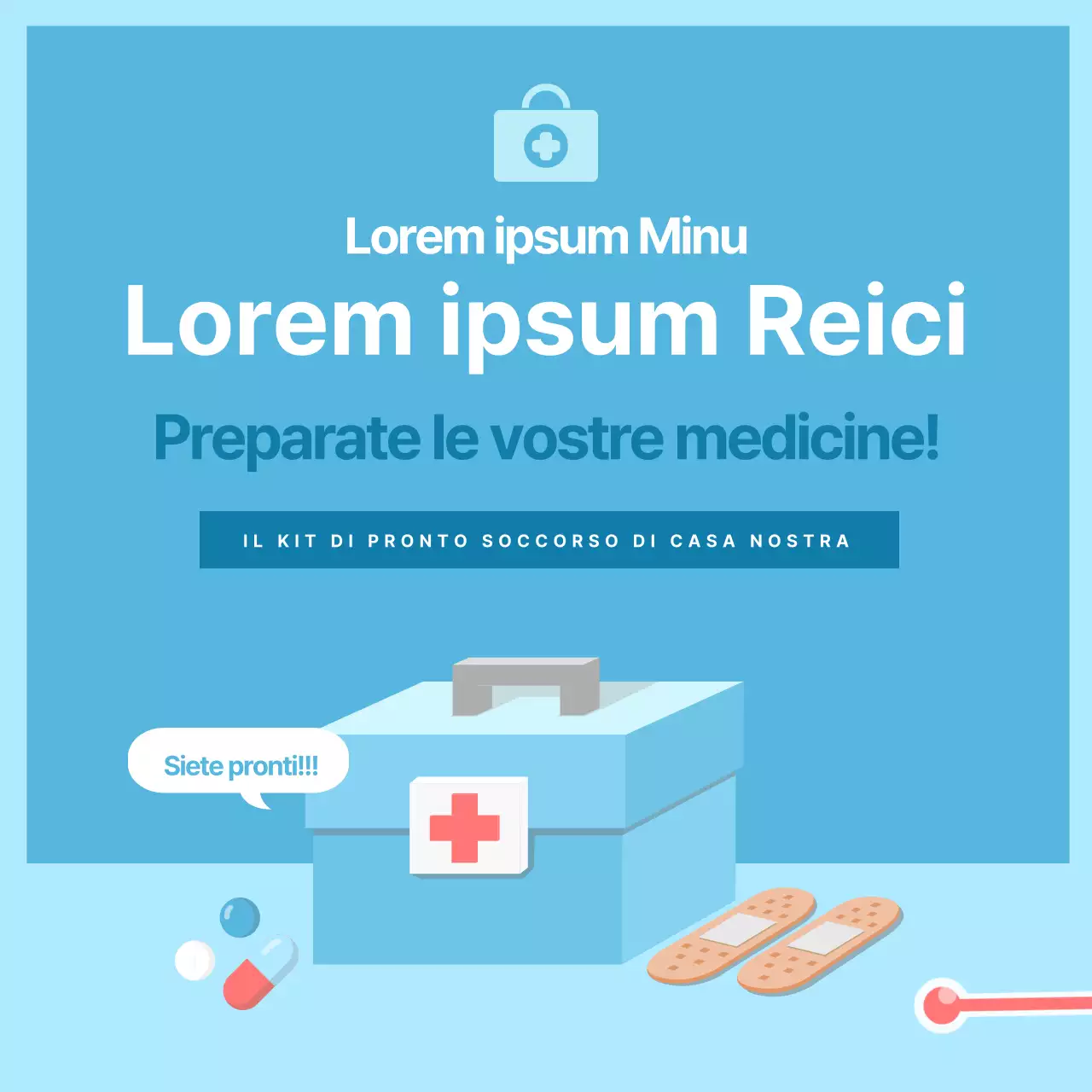 Cartella di pronto soccorso in azzurroNews Design