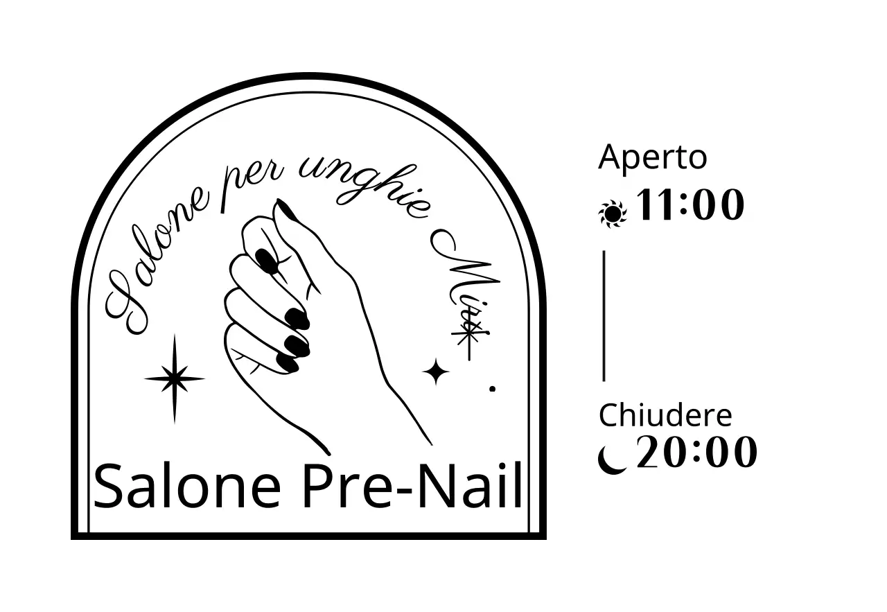 Illustrazione di un salone per unghie in mano in stile badge
