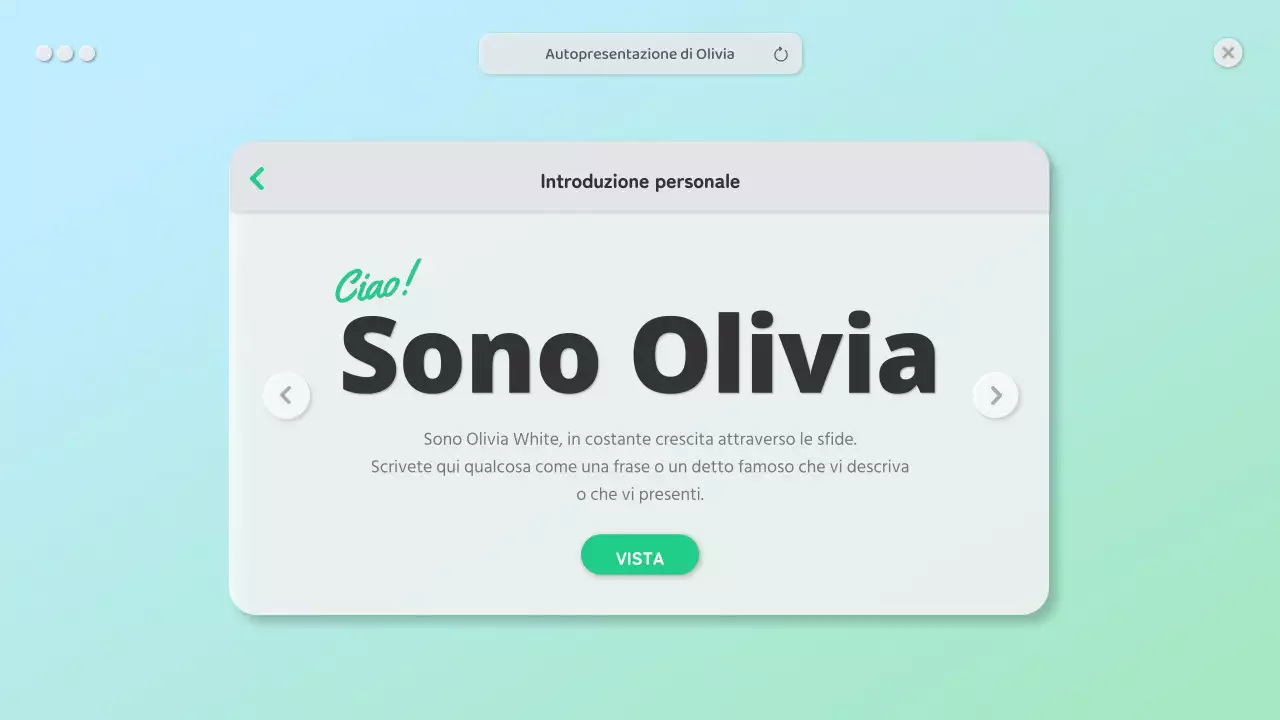 Un bio pulito con un concetto di interfaccia grafica verde