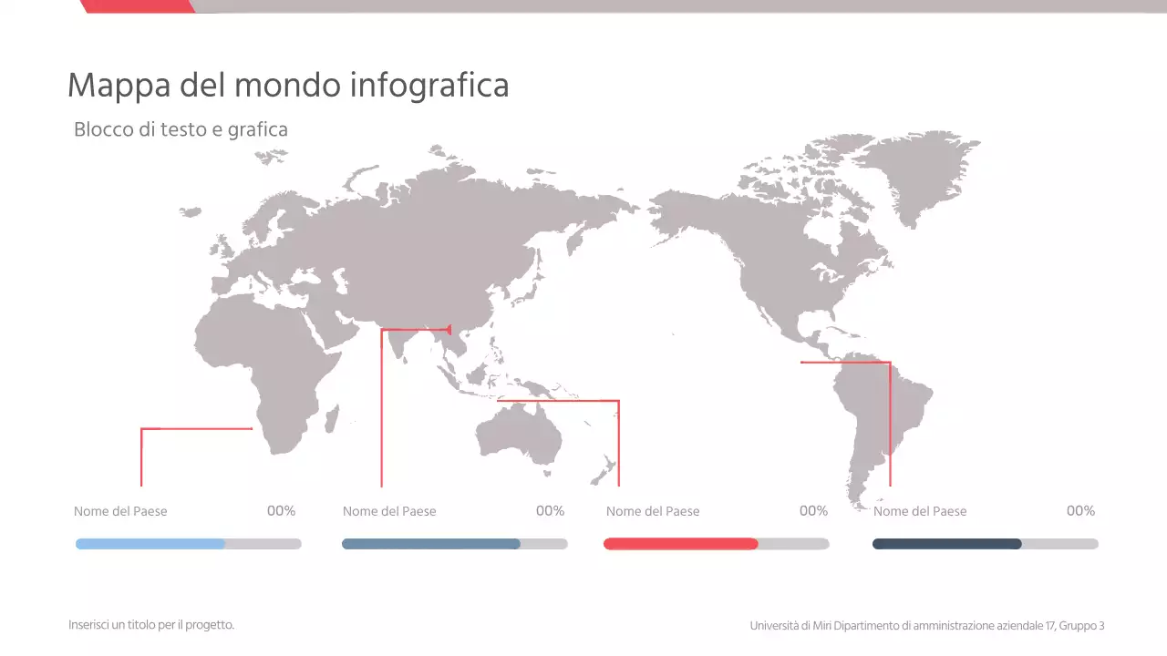 Una semplice mappa rossa e grigia con un concetto semplice