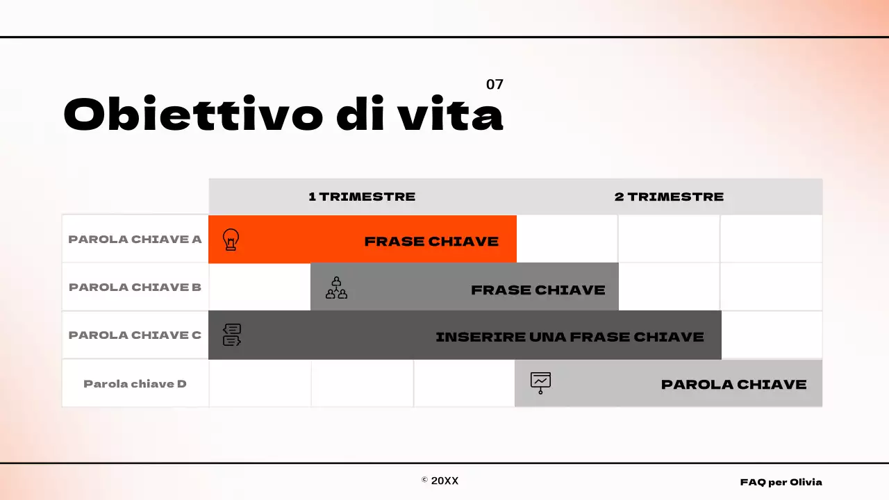 Una semplice infografica di concetto a gradienti in arancione e bianco Chi siamo