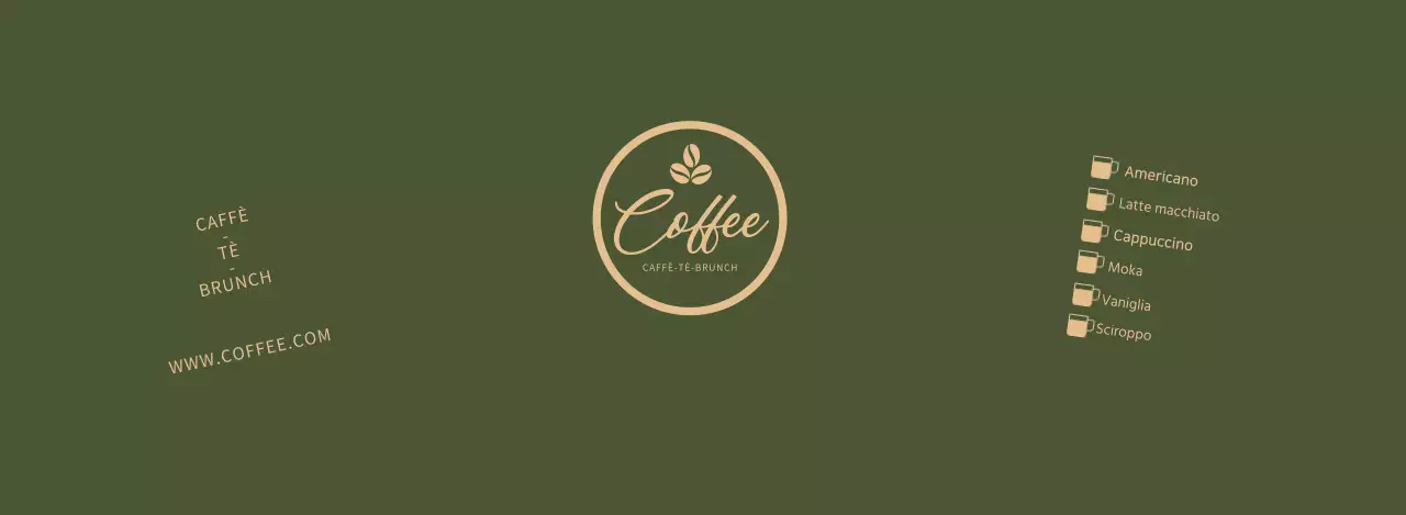 Bicchieri di carta con menu bevande oro e verde per caffè