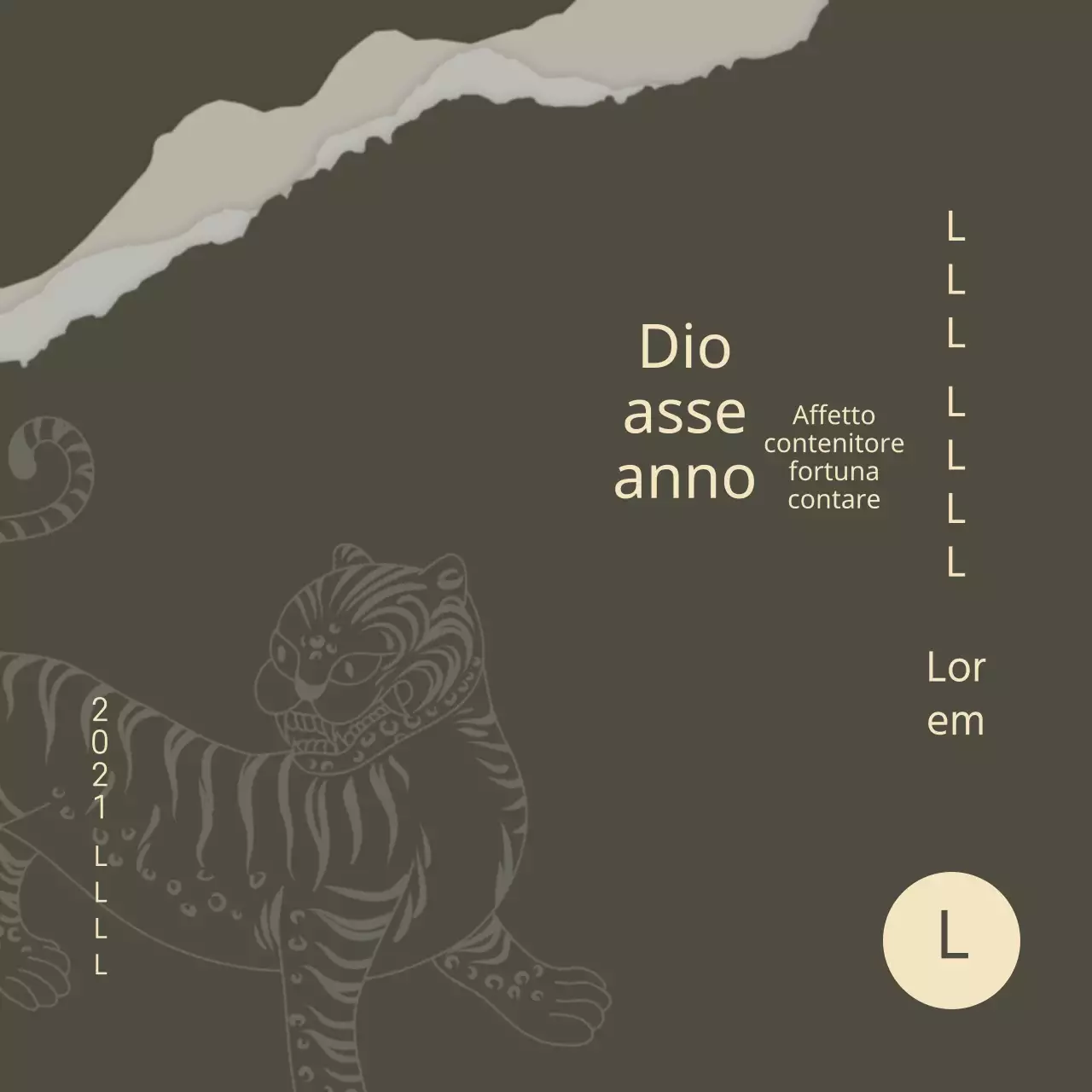 Affrancatura tradizionale di Capodanno della Tigre con sfondo scuro