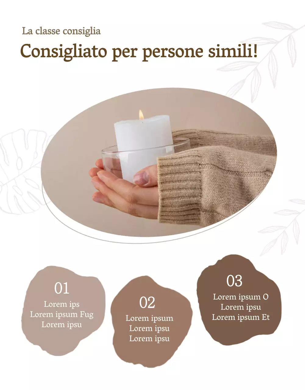 Candele di lusso in beige e marrone per promuovere un corso online