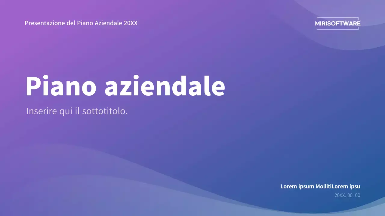 Presentazione di un piano aziendale con un concetto di sfumatura viola e blu