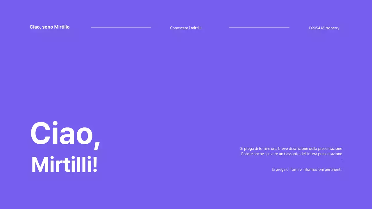 Presentazione dei mirtilli