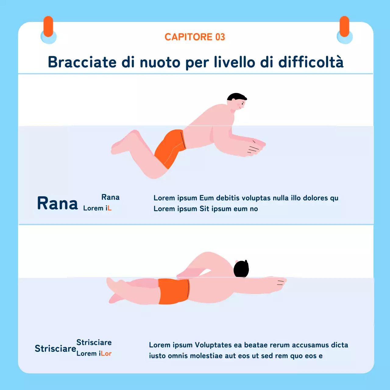 blu illustrazione di nuoto illustrazione di nuoto classe di nuoto lezioni di nuoto nozioni di base di nuoto cardnews