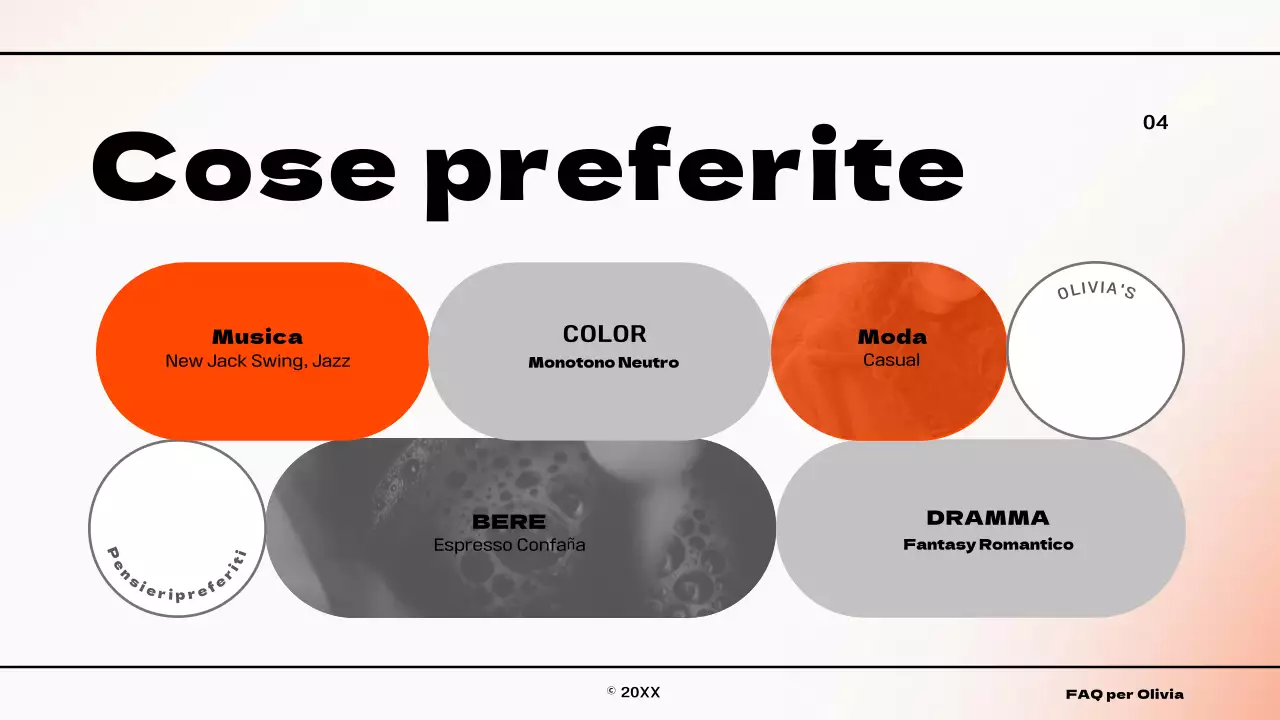 Una semplice infografica di concetto a gradienti in arancione e bianco Chi siamo