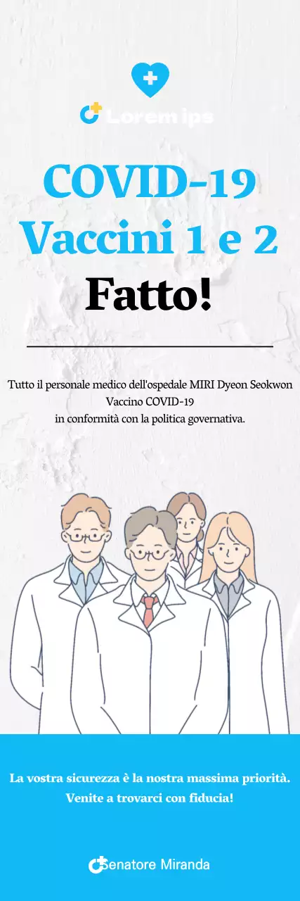 Banner x della vaccinazione contro il coronavirus con illustrazione bianca