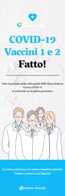 Banner x della vaccinazione contro il coronavirus con illustrazione bianca