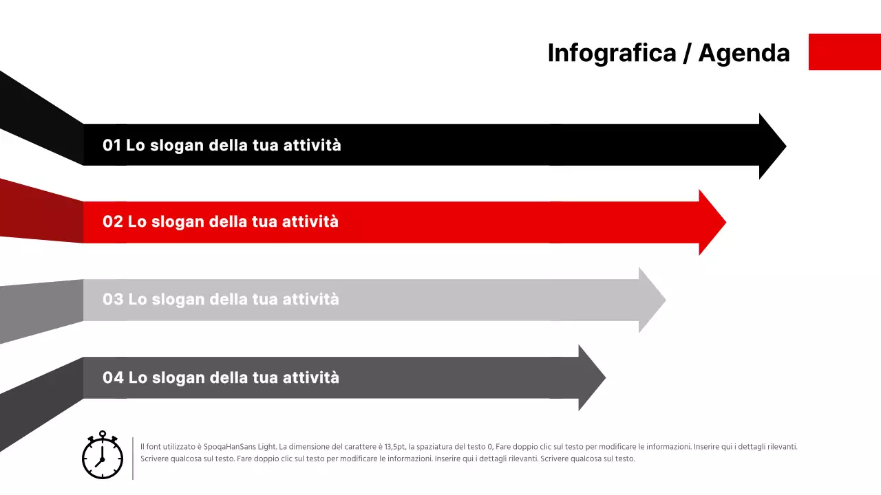 Agenda semplice in rosso e nero