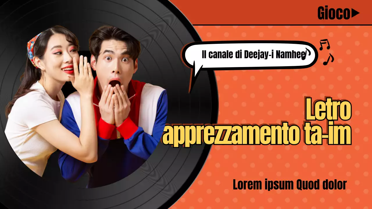 Miniatura di YouTube di una playlist di canzoni retrò con concetto retrò arancione