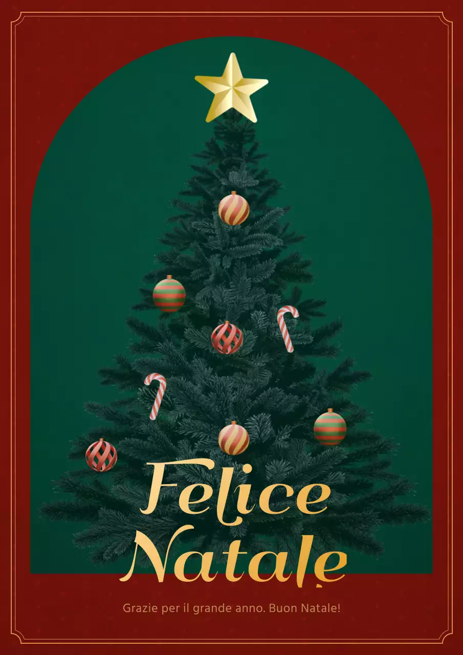 Poster natalizio in verde e rosso