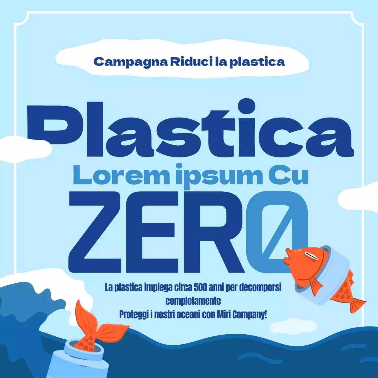 Campagna in plastica azzurra e blu