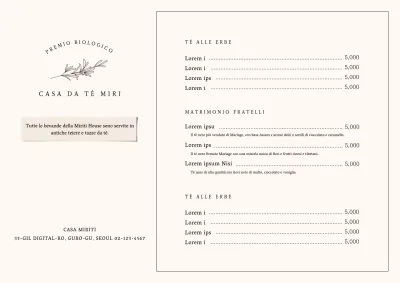 Menu del Simple Cafe