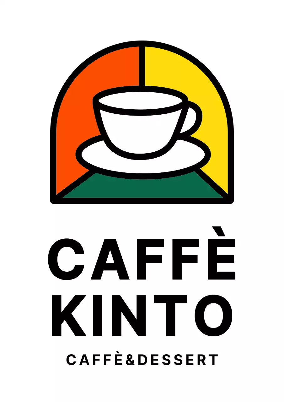 Insegna promozionale del logo del bar con concetto di illustrazione del caffè colorato