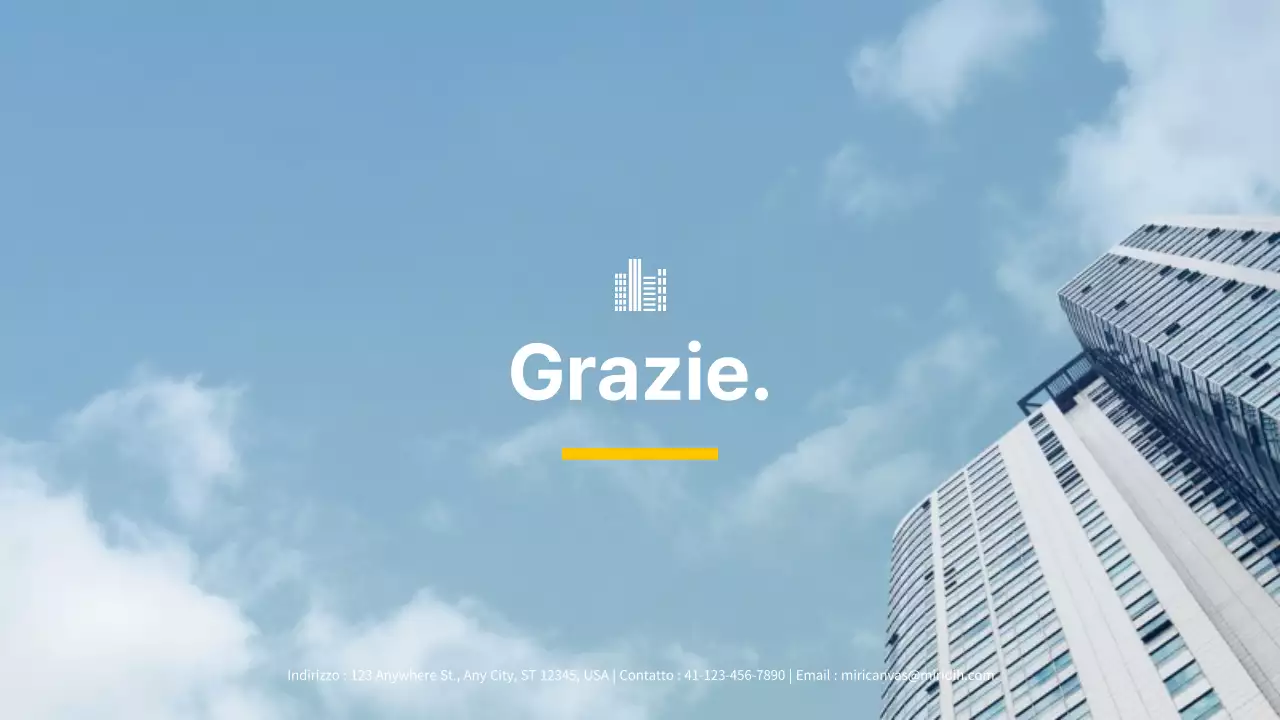 Tema di sviluppo urbano di edilizia immobiliare in blu e giallo (presentazione)